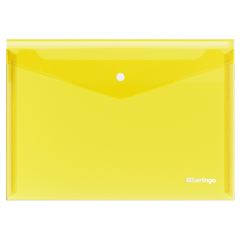 Папка-конверт на кнопке Berlingo "No Secret" А4, 200 мкм, желтая
