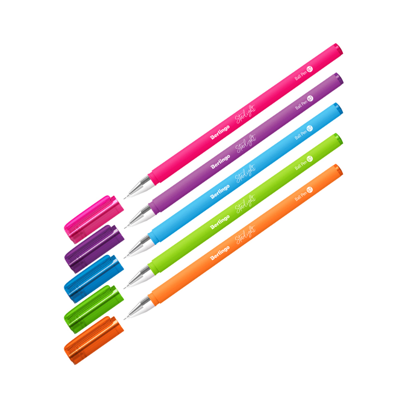 Ручка шариковая Berlingo "Starlight" 0.7 мм, корпус ассорти, синяя